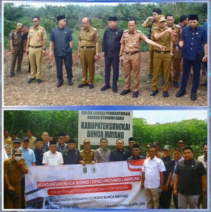 Wakil Bupati Lampung Utara Dampingi Komisi 1 DPRD Provinsi Lampung Tinjau Lokasi Calon Daerah Otonomi Baru Sungkai Bunga Mayang