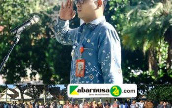 Kadis Kominfo Gunaido Uthama, S . Tp., M.H Pimpin Apel Pagi di Halaman Kantor Pemda Lampung utara