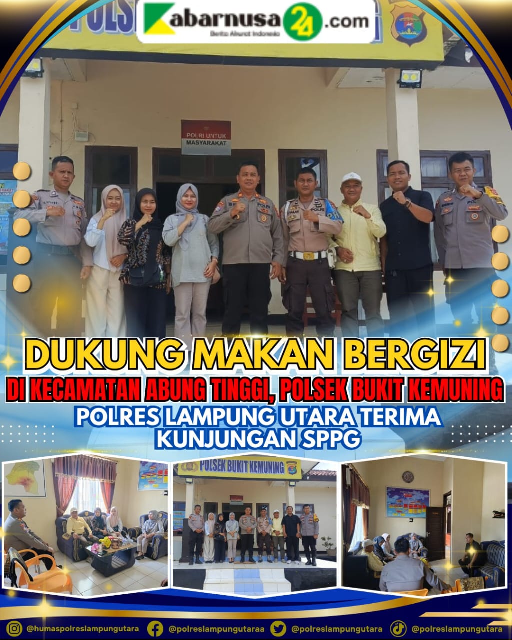 Dukung Makan Bergizi Di Kecamatan Abung Tinggi, Polsek Bukit Kemuning Polres Lampung Utara Terima Kunjungan SPPG