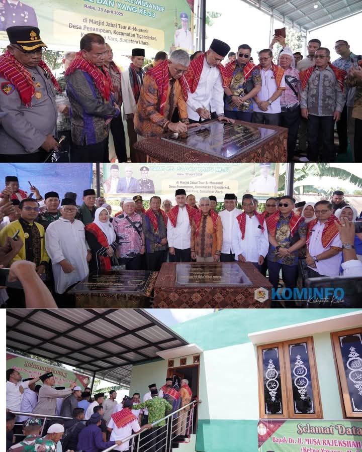 Perkuat Nilai Religius dan Akses Air Bersih, Bupati Karo Resmikan Masjid Jabal Tsur Al Musannif dan Sarana Air Bersih di Desa Penampen