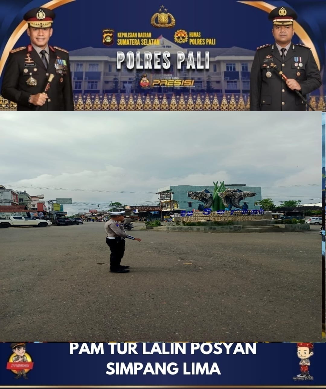 Satlantas Polres PALI Gelar Pantauan Arus Ops Ketupat Musi 2025