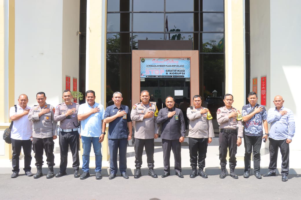 Perkuat Sinergi Antar-Institusi,Kapolres PALI Bersama PJU Kunjungi Pengadilan Negeri Muara Enim