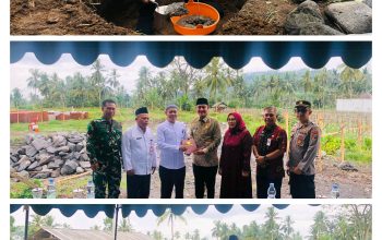Peletakan Batu Pertama Pembangunan Masjid "Aswaja" oleh Mas Wabup Yudha di Kabupaten Lumajang 