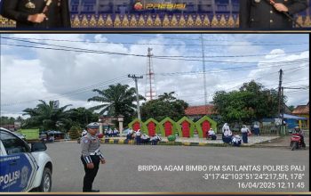 SATLANTAS POLRES PALI ATUR KEPULANGAN SISWA SMPN 1 TALANG UBI, CIPTAKAN LALIN AMAN DAN TERTIB
