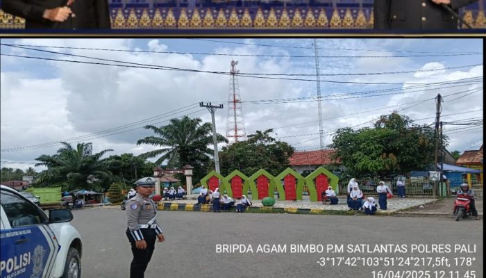 SATLANTAS POLRES PALI ATUR KEPULANGAN SISWA SMPN 1 TALANG UBI, CIPTAKAN LALIN AMAN DAN TERTIB