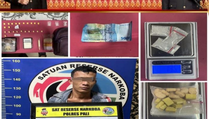 SATRESNARKOBA POLRES PALI BERHASIL UNGKAP KASUS PEREDARAN NARKOTIKA DI DESA TEMPIRAI