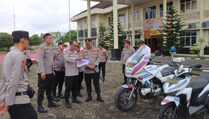 Kapolres PALI Gelar Pengecekan dan Pendataan Ranmor Dinas,Tegaskan Kesiapan Operasional 2025