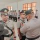Suasana khidmat Menyelimuti Lantai II Gedung Dalmas Polres Penukal Abab Lematang Ilir (PALI) Saat digelarnya Upacara Serah Terima Jabatan (sertijab)