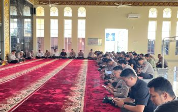 Polres PALI Mengikuti kegiatan Rutin Bimbingan Rohani dan Mental (Binrohtal)