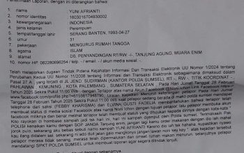 Gegara Tempat Usahanya Dicemarkan ,Akun Facebook @Noni Ichon Dilaporkan Oleh Yuni Afrianti Ke Polda Sumsel