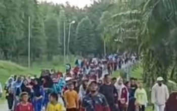 Ribuan Warga Semarakkan Jalan Santai dan Senam Sehat HUT ke-12 Kabupaten PALI
