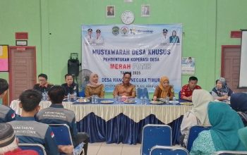 Dalam Rangka Memperkuat Perekonomian Masyarakat Desa, Pemerintah Desa Mangku Negara Timur Menggelar Musyawarah Desa Khusus (MUSDESUS) Dalam Rangka pembentukan Koperasi Merah Putih