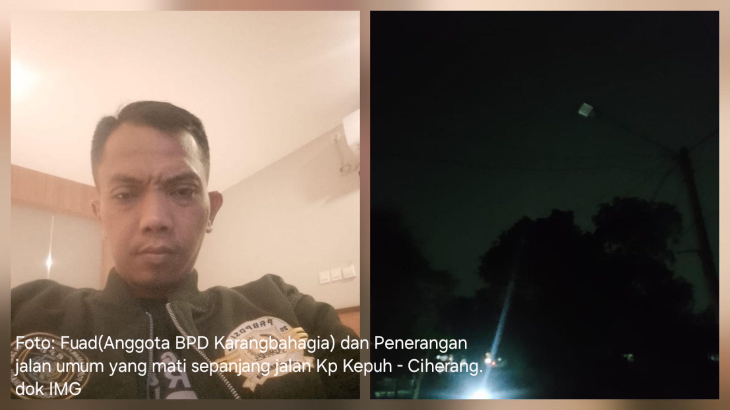 Bang Fuad Soroti Penerangan Jalan Umum di Kp Kepuh - Ciherang Yang Tidak Berfungsi