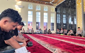 Seluruh Jajaran Mulai dari Pejabat Utama (PJU), Perwira, Bintara, Hingga ASN Berkumpul Dalam kegiatan Rutin Bimbingan Rohani dan Mental (Binrohtal)