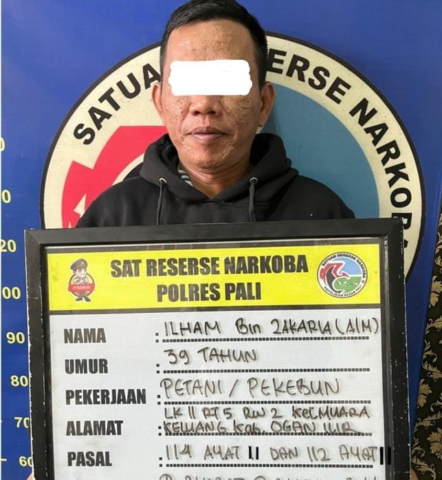 Satresnarkoba Polres PALI Ringkus Pengedar Sabu di Jalan Tempirai-Air Itam, 9,76 Gram Barang Bukti Diamankan