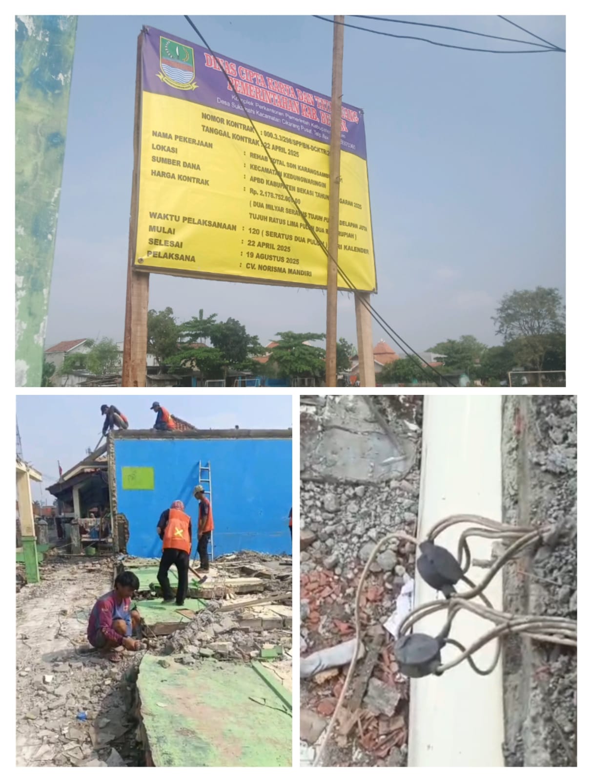 Pekerjaan Rehab Total SDN 01 Karang Sambung Diduga Oknum Kontraktor Nakal