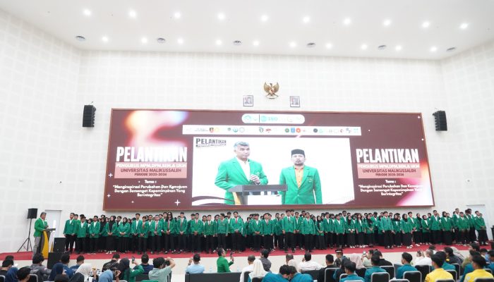 Unimal Selenggarakan Pelantikan Pengurus Organisasi Mahasiswa di Tingkat Universitas Periode 2025/2026