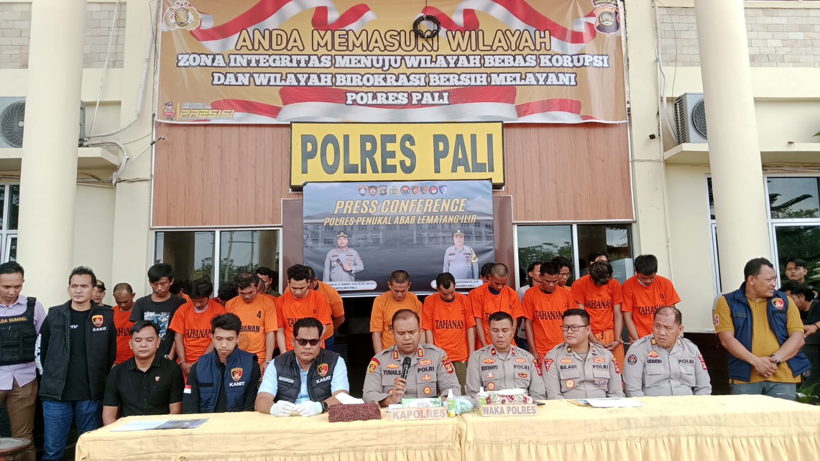 Polres PALI Menggelar konferensi pers Hasil Pelaksanaan Operasi Sikat Musi I Tahun 2025