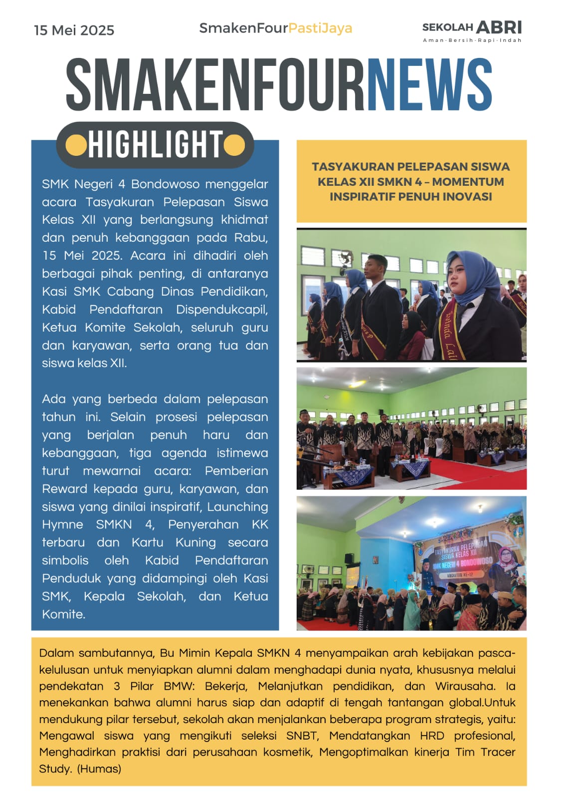 Lepas Pisah Siswa Siswi SMKN 4 Bondowoso