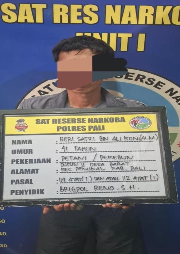 Satreskoba Polres PALI Ringkus Terduga Pengedar Narkotika Jenis Sabu di Desa Babat
