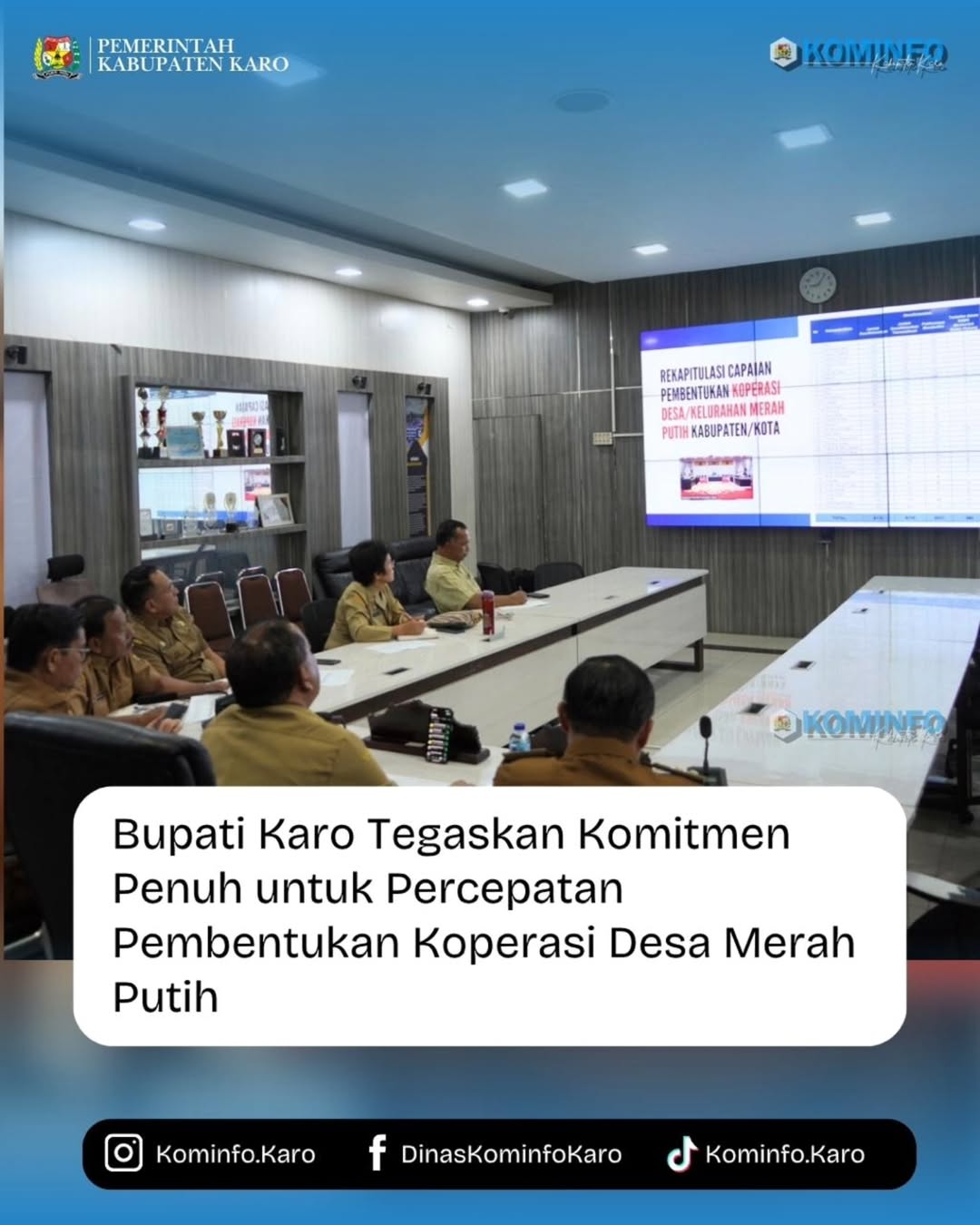 Bupati Karo Tegaskan Komitmen Penuh untuk Percepat Pembentukan Koperasi Desa Merah Putih