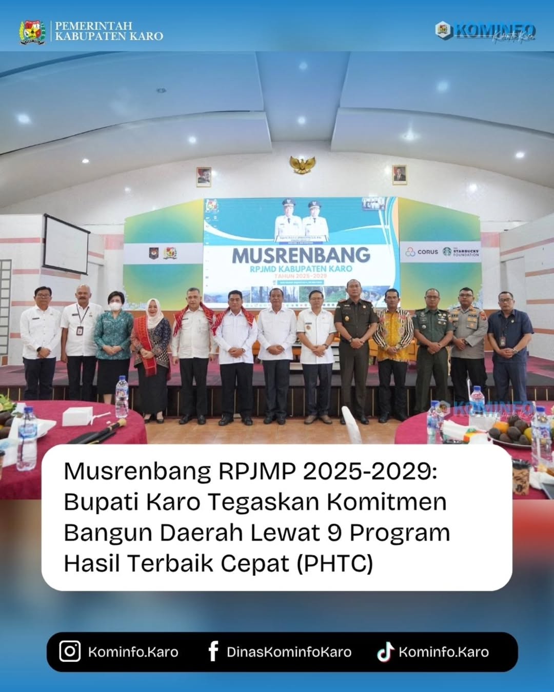 Musrenbang RPJMD 2025–2029: Bupati Karo Tegaskan Komitmen Bangun Daerah Lewat 9 Program Hasil Terbaik Cepat (PHTC)