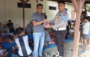 Hari Raya Idul Adha 1446 H, Polres Lampung Utara  Potong  Hewan Qurban 3 Ekor Sapi Dan 5 Ekor Kambing