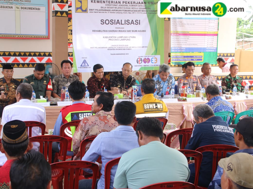Pemkab Lampung Utara Hadiri Sosialisasi Rehabilitasi Irigasi Way Bumi Agung