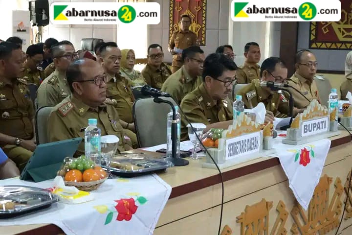 Bupati Dan Wakil Bupati Lampung Utara Ikuti Rapat Koordinasi Program Pemberantasan Korupsi Tahun 2025
