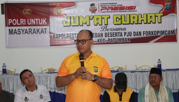 Kapolrestabes Medan Serta PJU Dan Forkopimcam Patumbak Gelar Giat Jumat Curhat