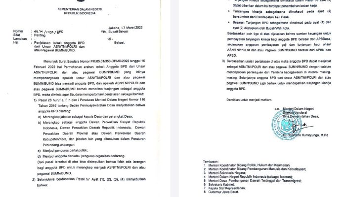 Rangkap Jabatan BPD Kabupaten Bekasi: DPMD Beri Klarifikasi yang Jelas