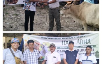 Sebagai Bentuk Kepedulian PT Aburahmi Serahkan Hewan Kurban Ke Desa Air Itam dan Desa Air Itam Timur