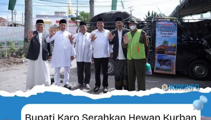 Bupati Karo Serahkan Sapi Kurban dari Presiden RI di Masjid Agung Kabanjahe