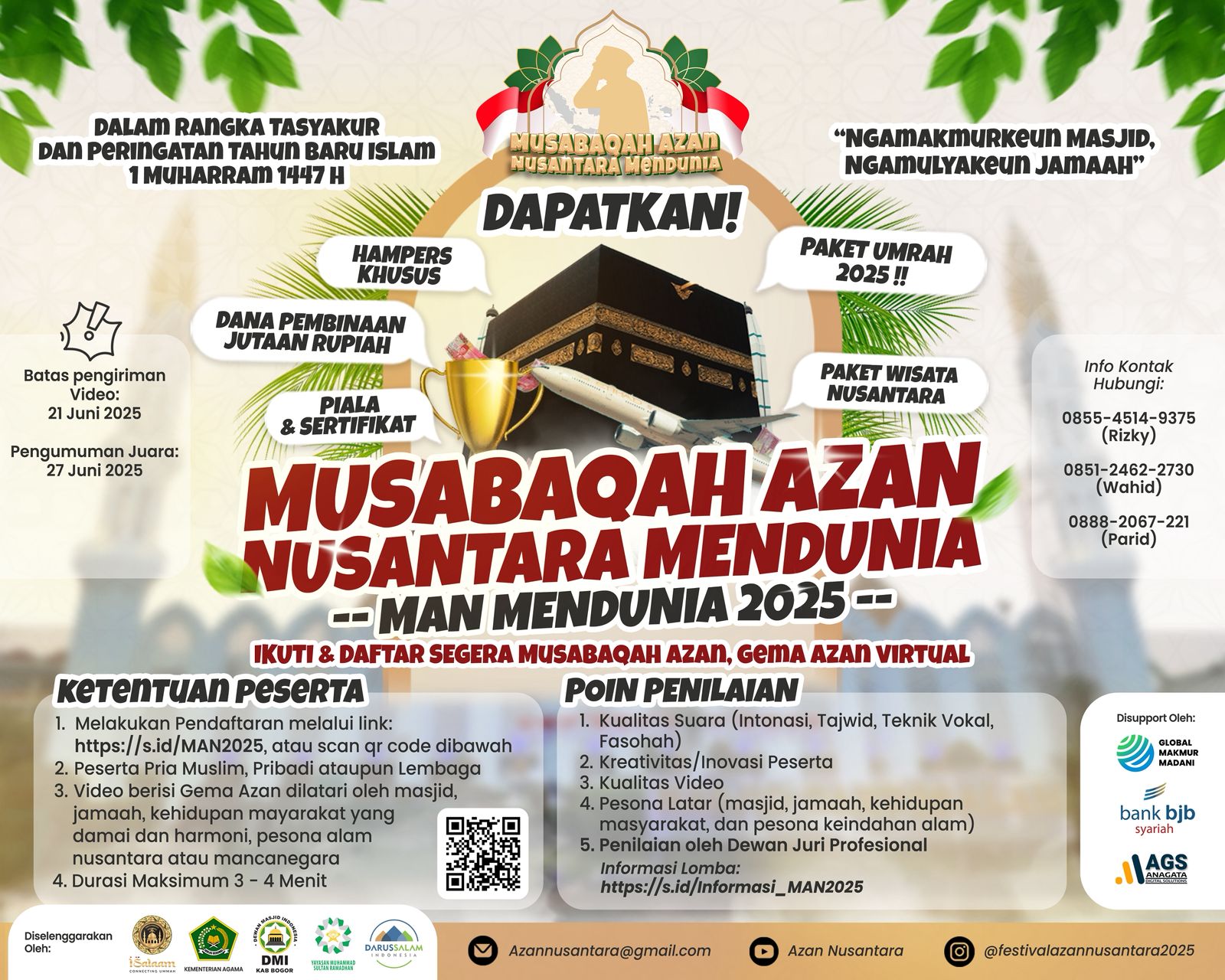 Jelang Tahun Baru Islam 1447, Indonesia Gelar Musabaqah Azan Nusantara Mendunia