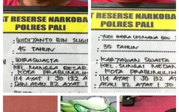Satresnarkoba Polres PALI Ringkus Dua Pengedar Sabu di Jalur Lintas Betung-Pengabuan