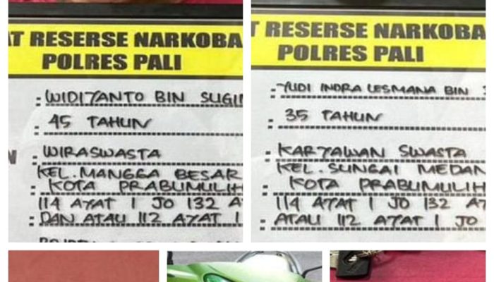 Satresnarkoba Polres PALI Ringkus Dua Pengedar Sabu di Jalur Lintas Betung-Pengabuan