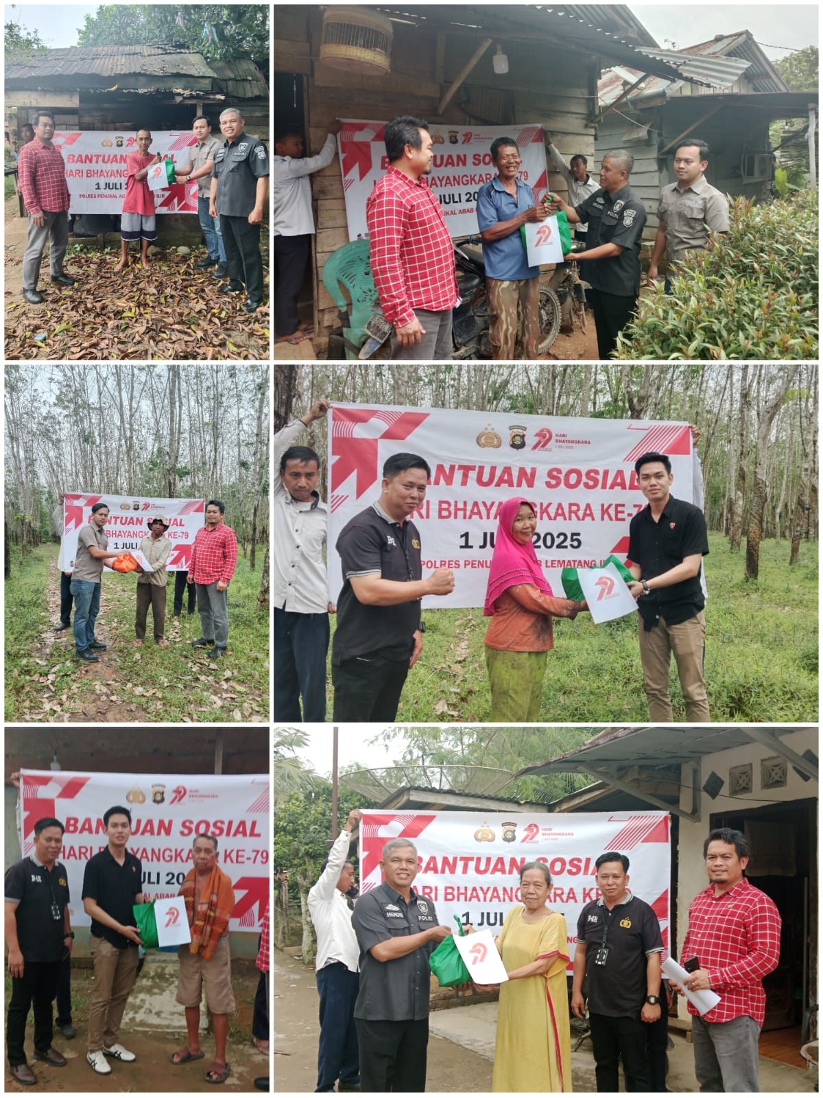 Dalam Rangka HUT Bhayangkara ke-79, 50 Lansia Dan Masyarakat Yang Berhak Menima Paket Bansos Dari Satreskrim Polres PALI