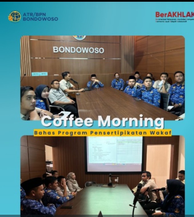 Coffee Morning BPN Bondowoso Bahas Program Pensertipikatan Wakaf dan Pembekalan Pendamping KKN UINSA