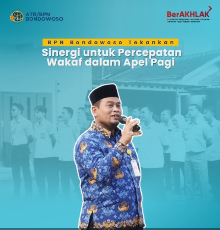 Kepala Subbagian Tata Usaha Pertanahan Bondowoso, Andi Sapto Haryoko, S.H. Pimpin Apel Pagi