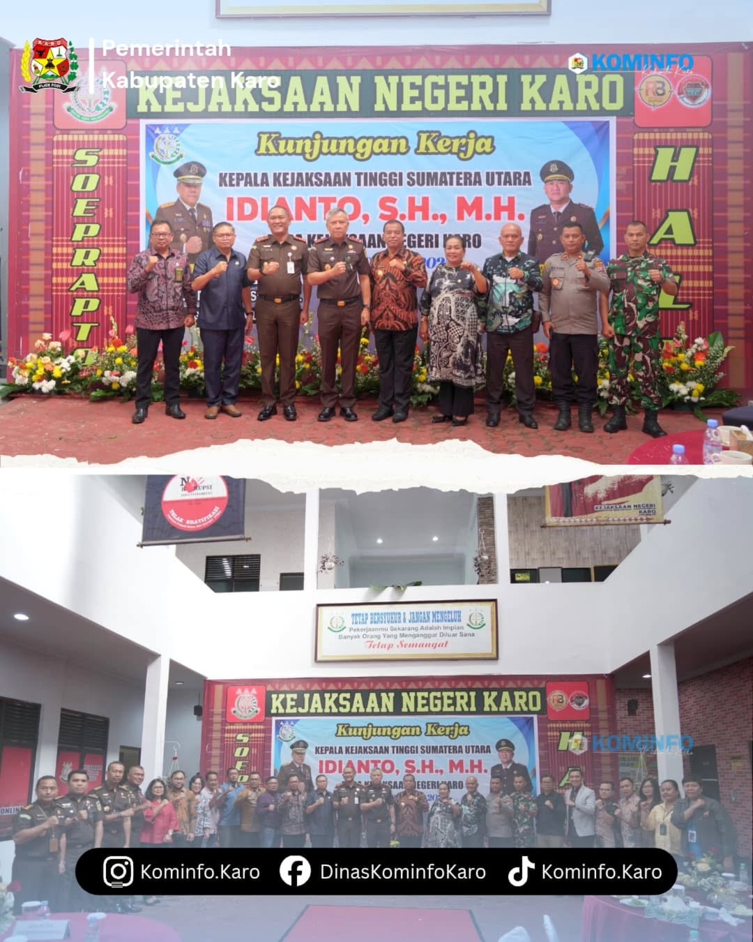 Bupati Karo Sambut Kunjungan Kerja Kepala Kejaksaan Tinggi Sumatera Utara di Kabupaten Karo