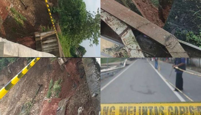 Diduga Gagal Konstruksi Setahun Dibangun Jembatan Cipamingkis Kini Rawan Ambruk