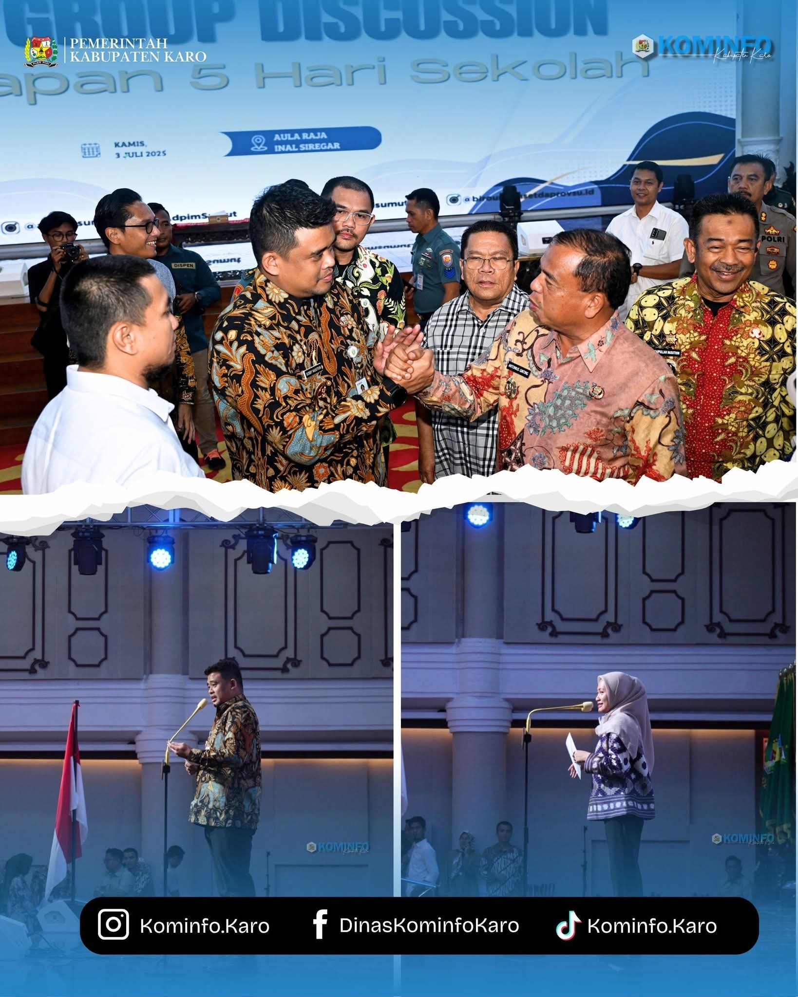 Bupati Karo Mengikuti FGD 5 Hari Sekolah untuk SMA sederajat