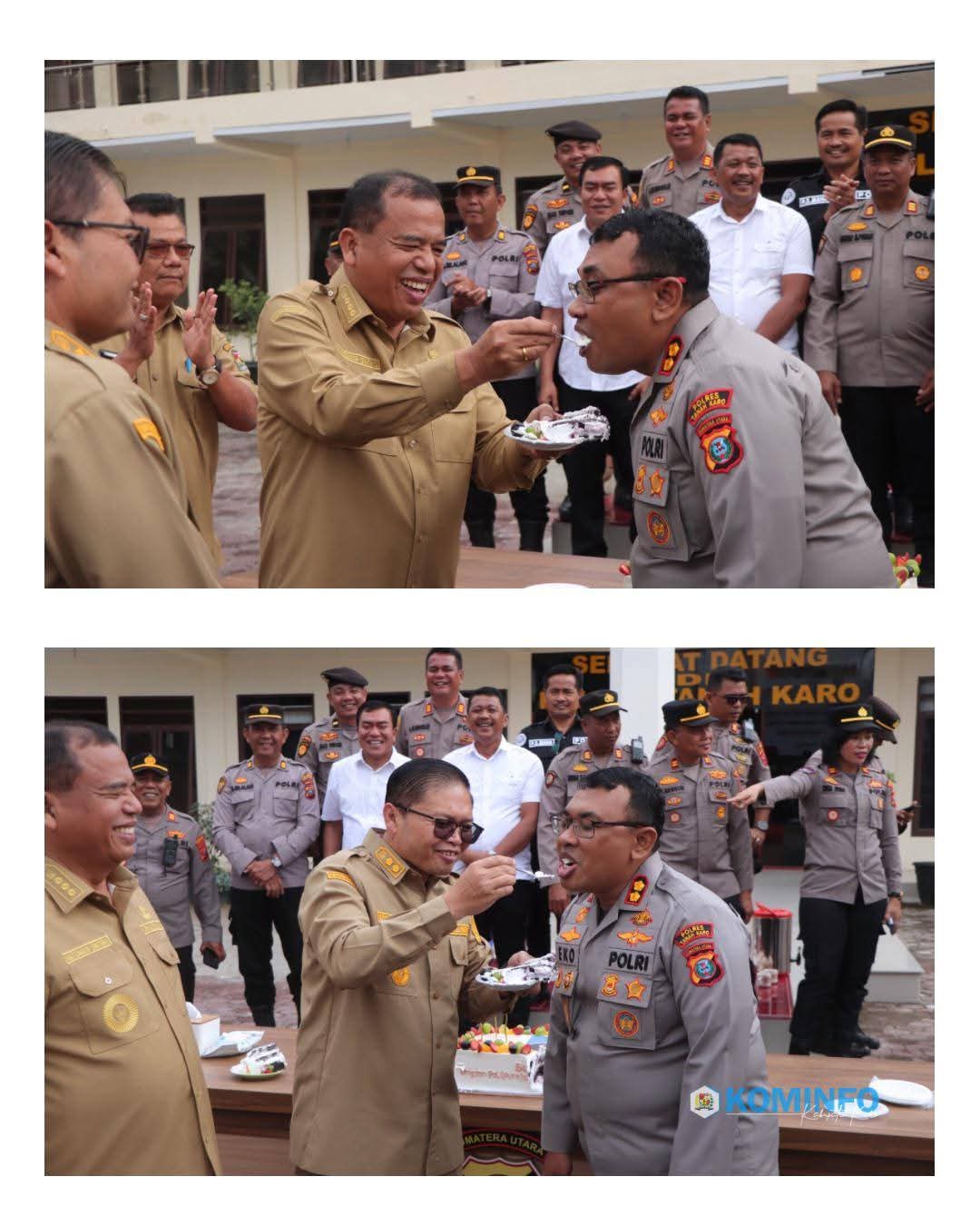 Bupati dan Wakil Bupati Karo Beri Kejutan Ultah ke-46 untuk Kapolres Tanah Karo