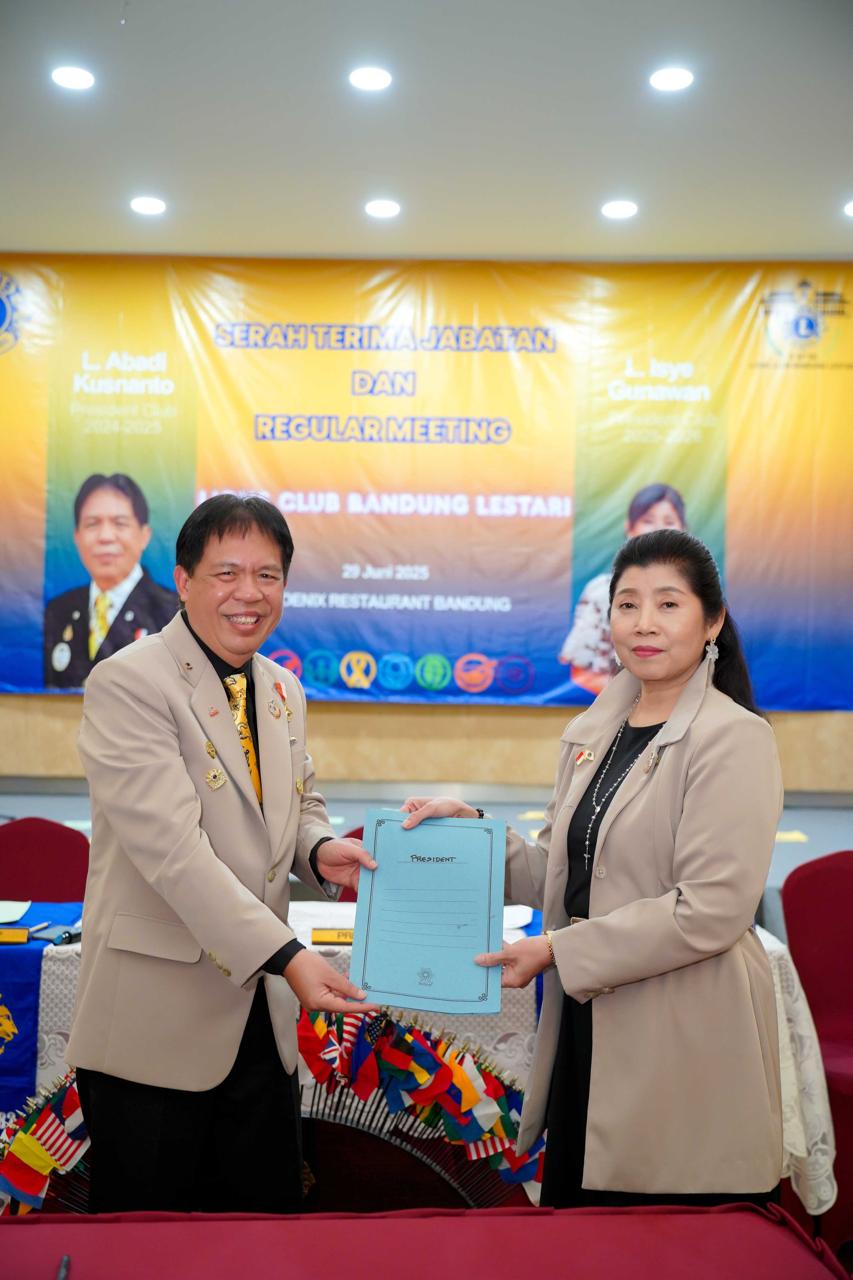 Serah Terima Jabatan Lions Club Bandung Lestari: Abadi Kusnanto Sampaikan Pesan Nya 