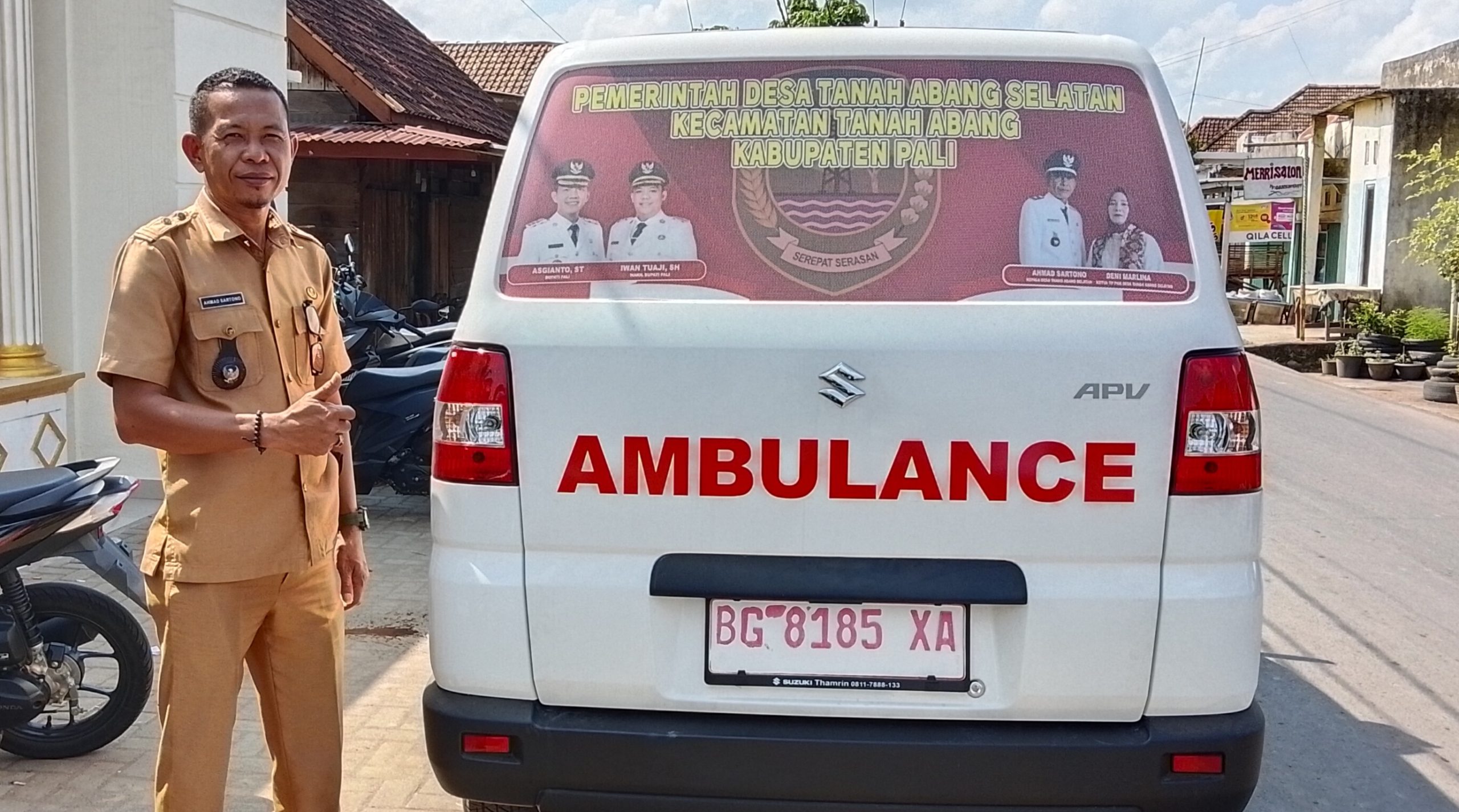 Untuk Meningkatkan Pelayanan Kesehatan masyarakat, Pemerintah Desa Tanah Abang Selatan Realisasikan Dana Desa Dengan Membeli Mobil Ambulance