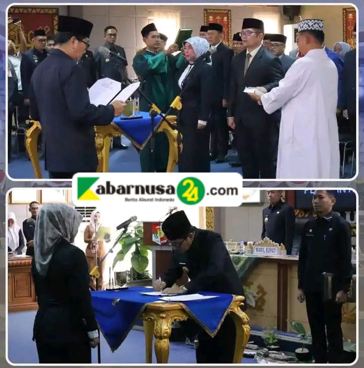 Bupati Dr. Ir, H . Hamartoni Ahadis, M.Si. Lantak 17 Pejabat Pimpinan Tinggi Pratama Pemkab Lampung utara