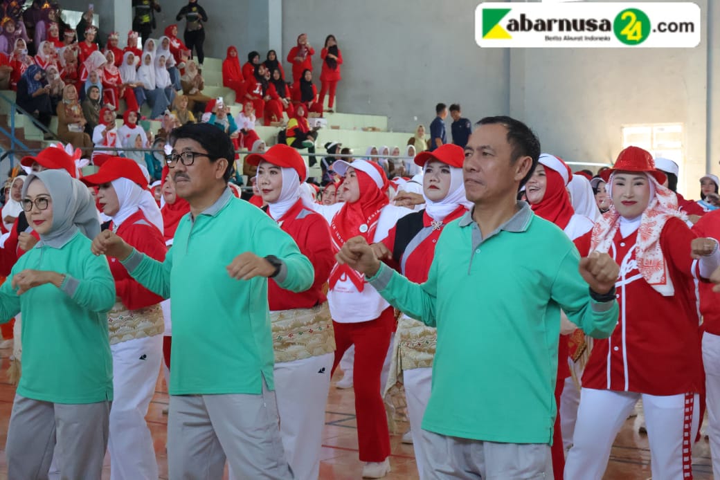 Semarak Hut Ke-80 RI, Pemkab Lampung Utara Gelar Lomba Senam Kreasi Antar Intansi