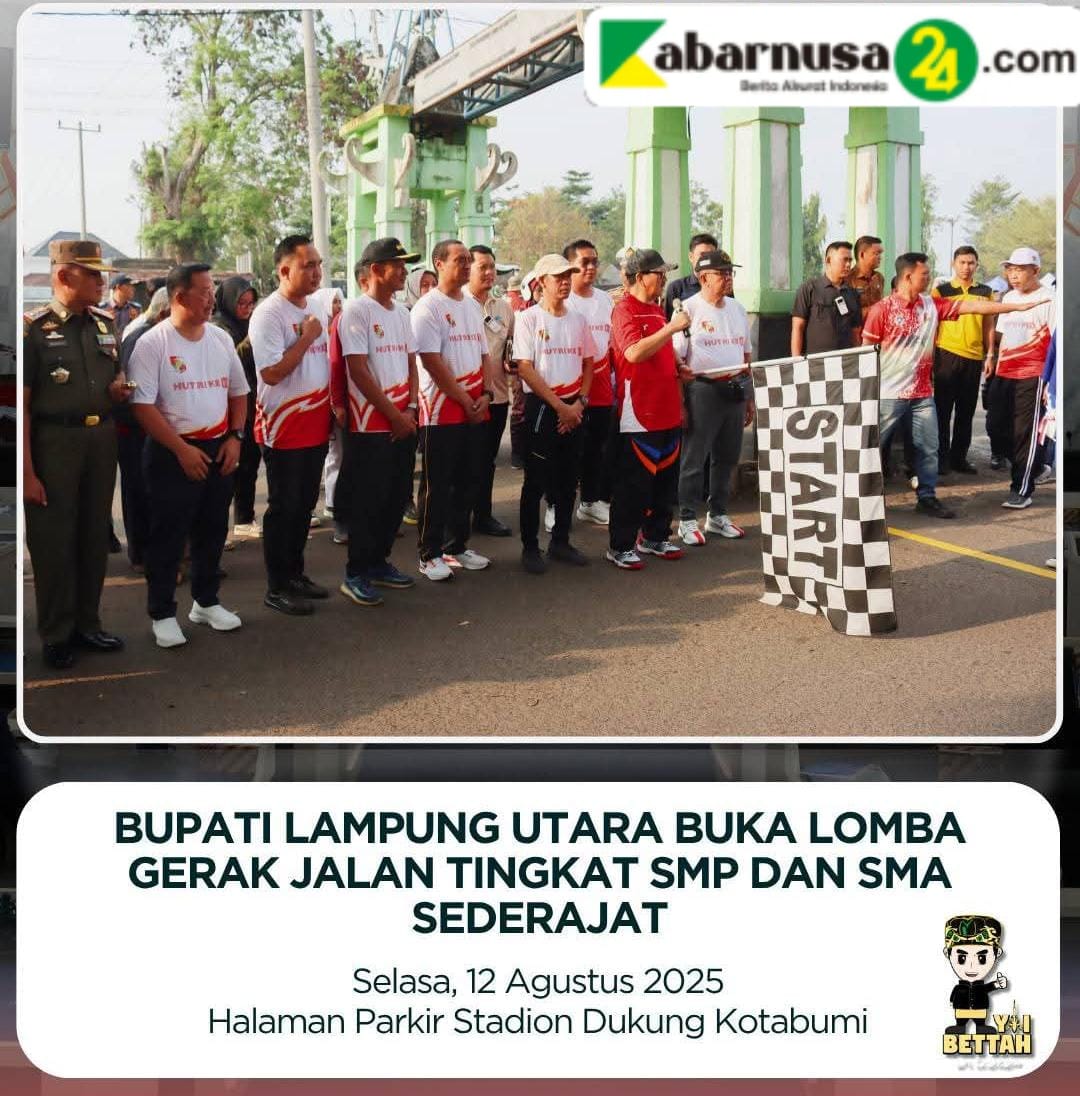 Bupati Lampung Utara Resmi Buka Lomba Gerak Jalan Pelajar SMP Dan SMA