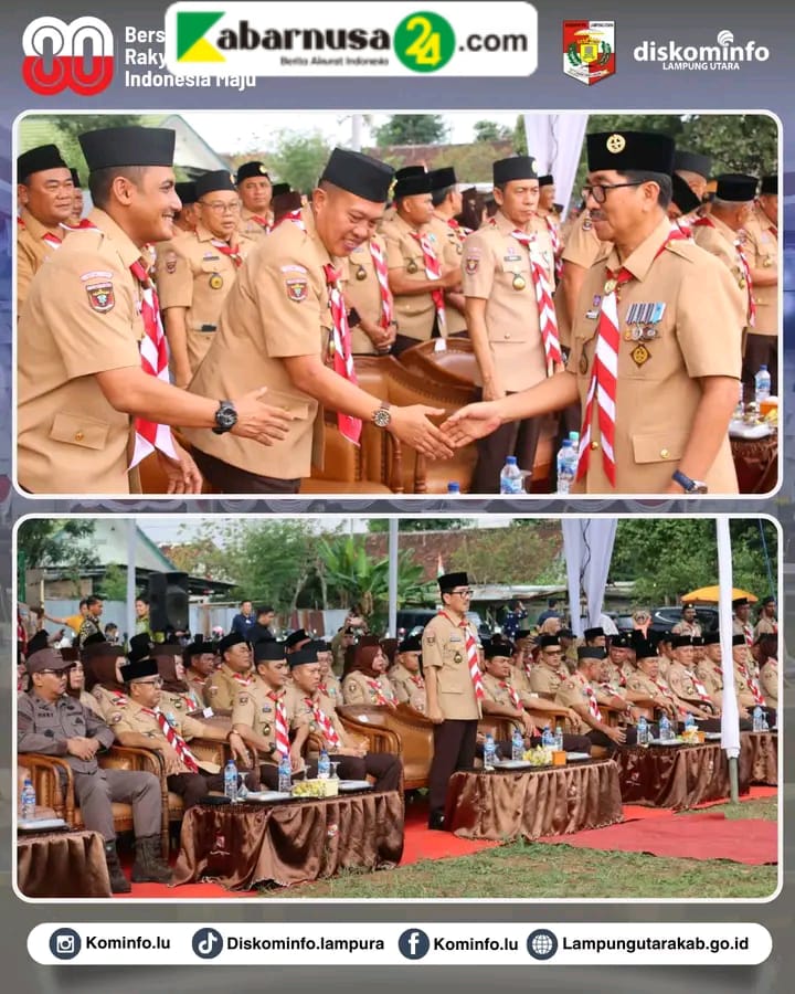 Bupati Lampung Utara, Pimpin Upacara Hari Peramuka Ke-64 Tahun 2025