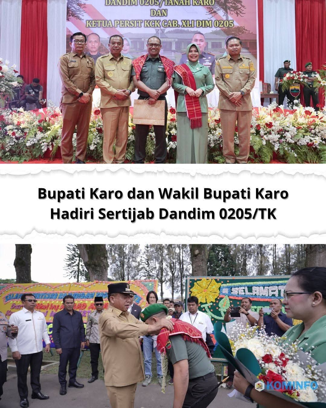 Bupati Karo Hadiri Acara Kenal Pamit Komandan Kodim 0205/TK